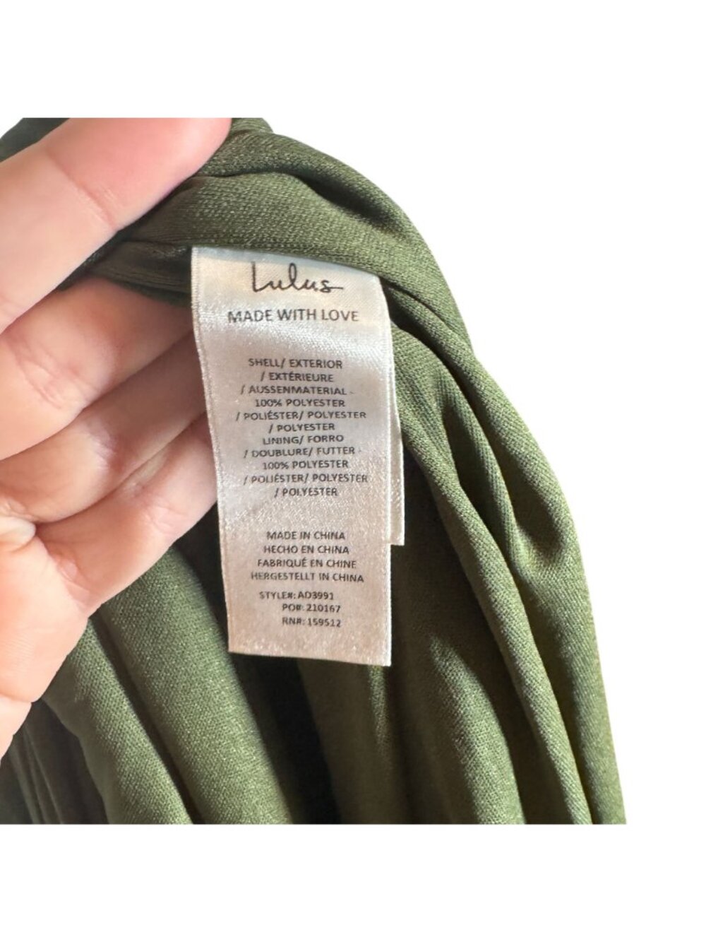 Lulus Signature Elegance Olive Green Satin One-Shoulder Maxi Dress Size M NWOT - Picture 7 of 7